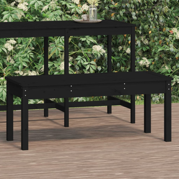 ławka ogrodowa Czarny 109 x 44 x 45 cm Drewno sosnowe vidaXL
