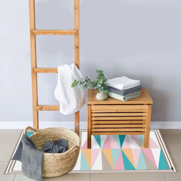 Vinyl Teppich »Amy«, BxL:65 cm x 85 cm, rosa|orange|braun|tuerkis