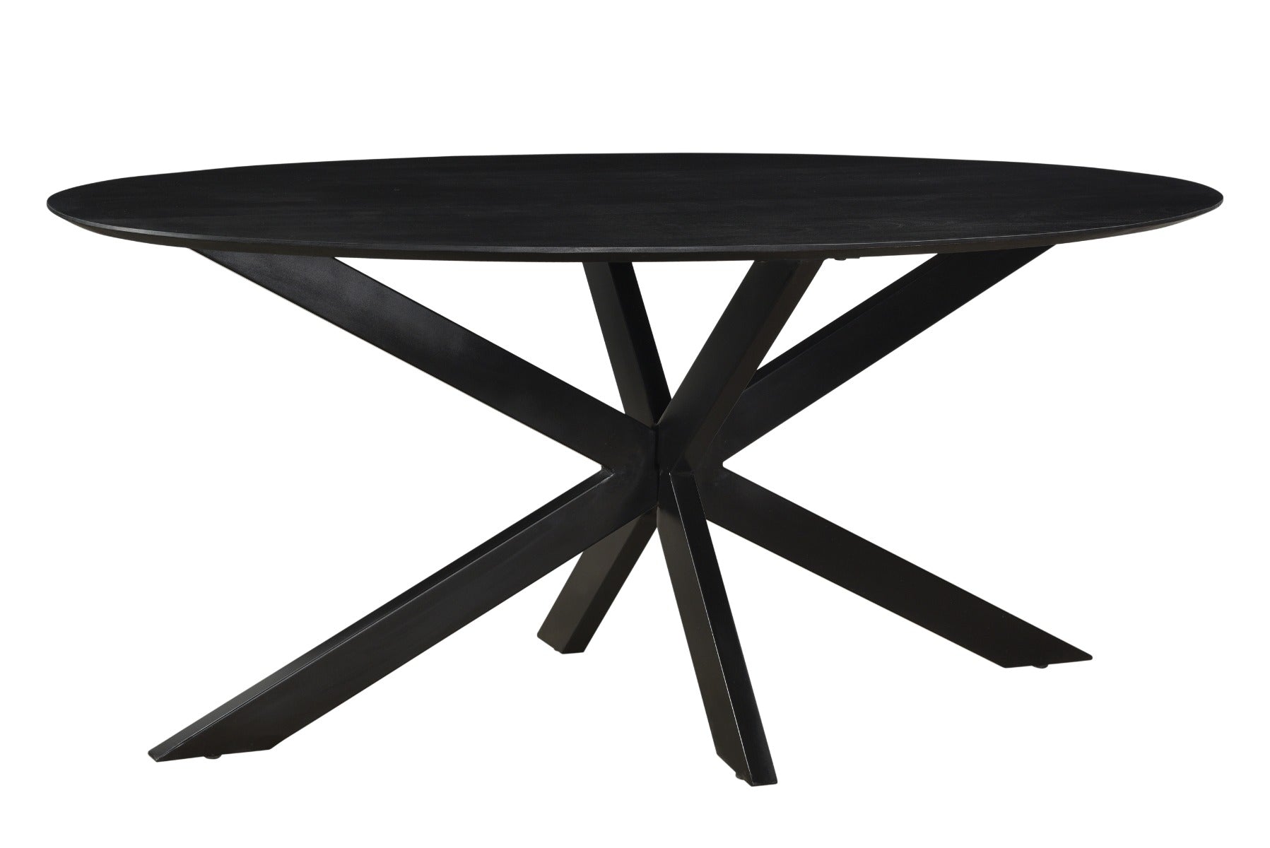 Livingfurn eetkamertafel Oslo Ovaal - Acasia Hout - 180 cm - zwart
