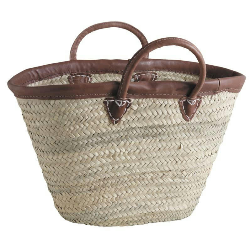 - Panier de marché palmier et cuir