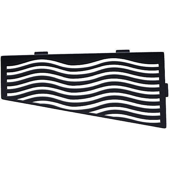 Etagère de douche en acier inox noir 26,8 x 7/12,2 x 26,2cm x 2 mm - Rectangulaire design Aqua - fixation sans perçage
