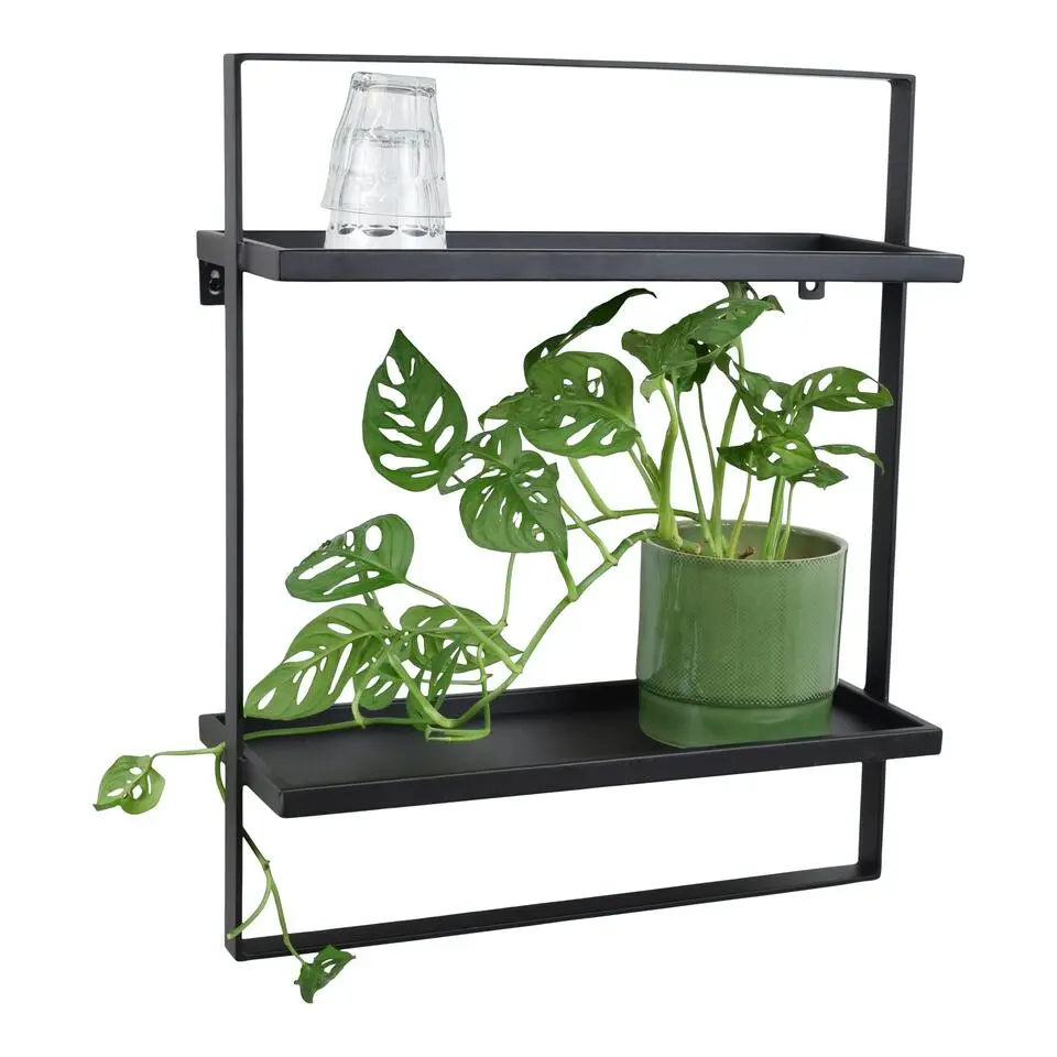 LOFT42 Wandrek Dymo - Zwart �?Metaal �?60x50x15