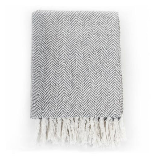 NNEVL Throw Cotton Herringbone 220x250 cm Grey