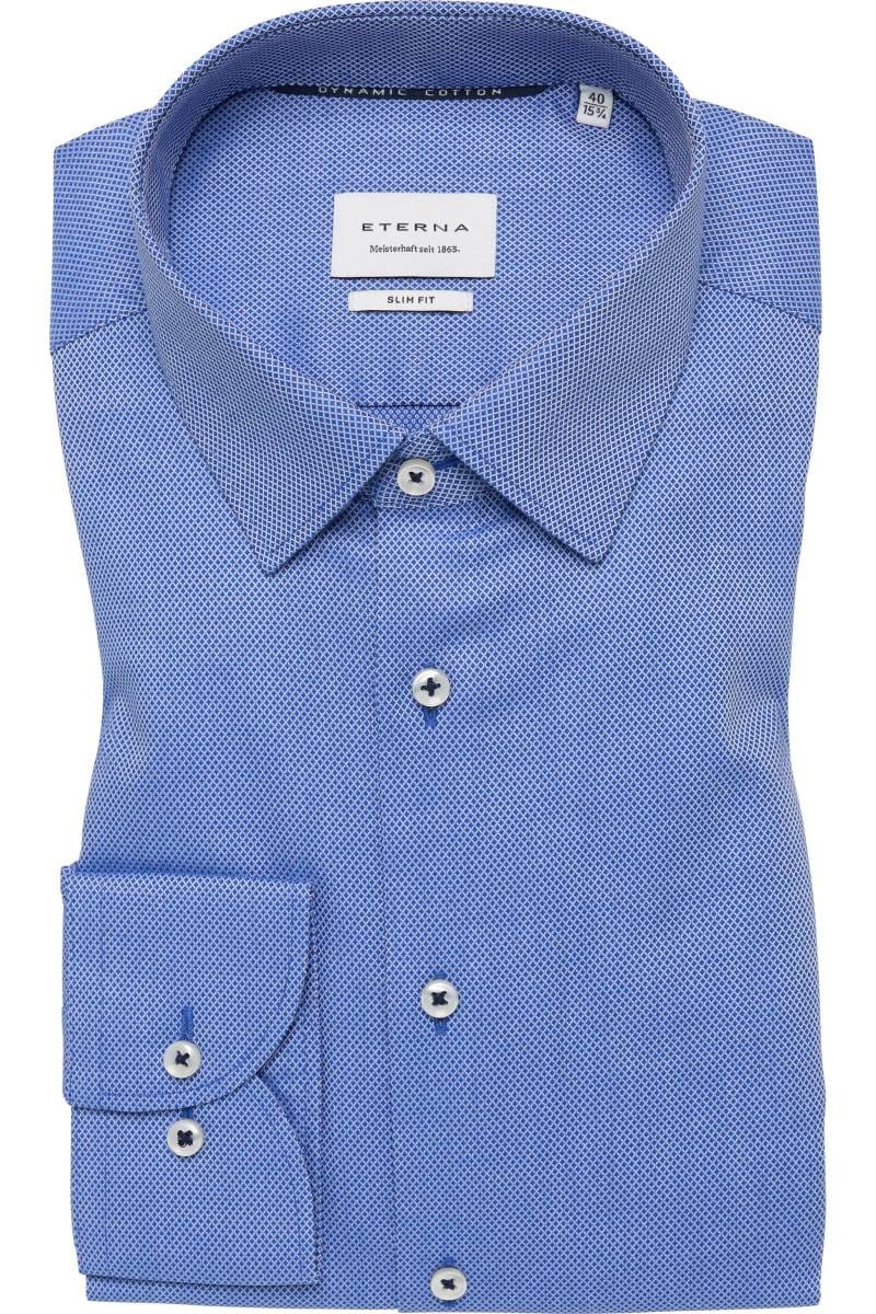 ETERNA Slim Fit Hemd blau, Einfarbig