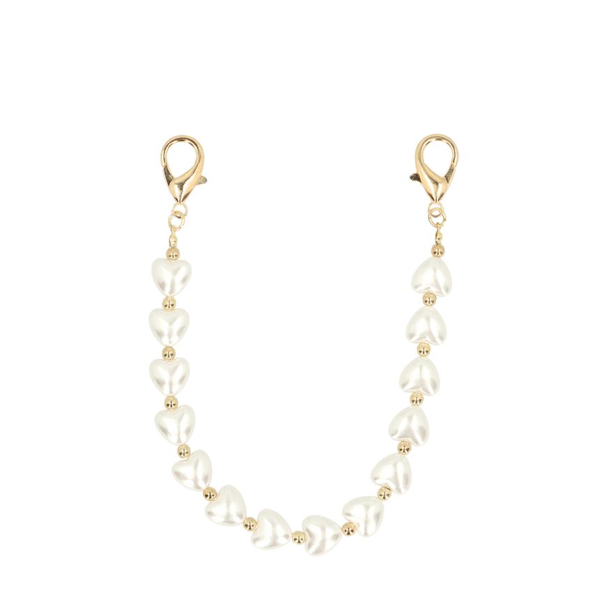 Manfield Off white kleurige hartjes bag charm