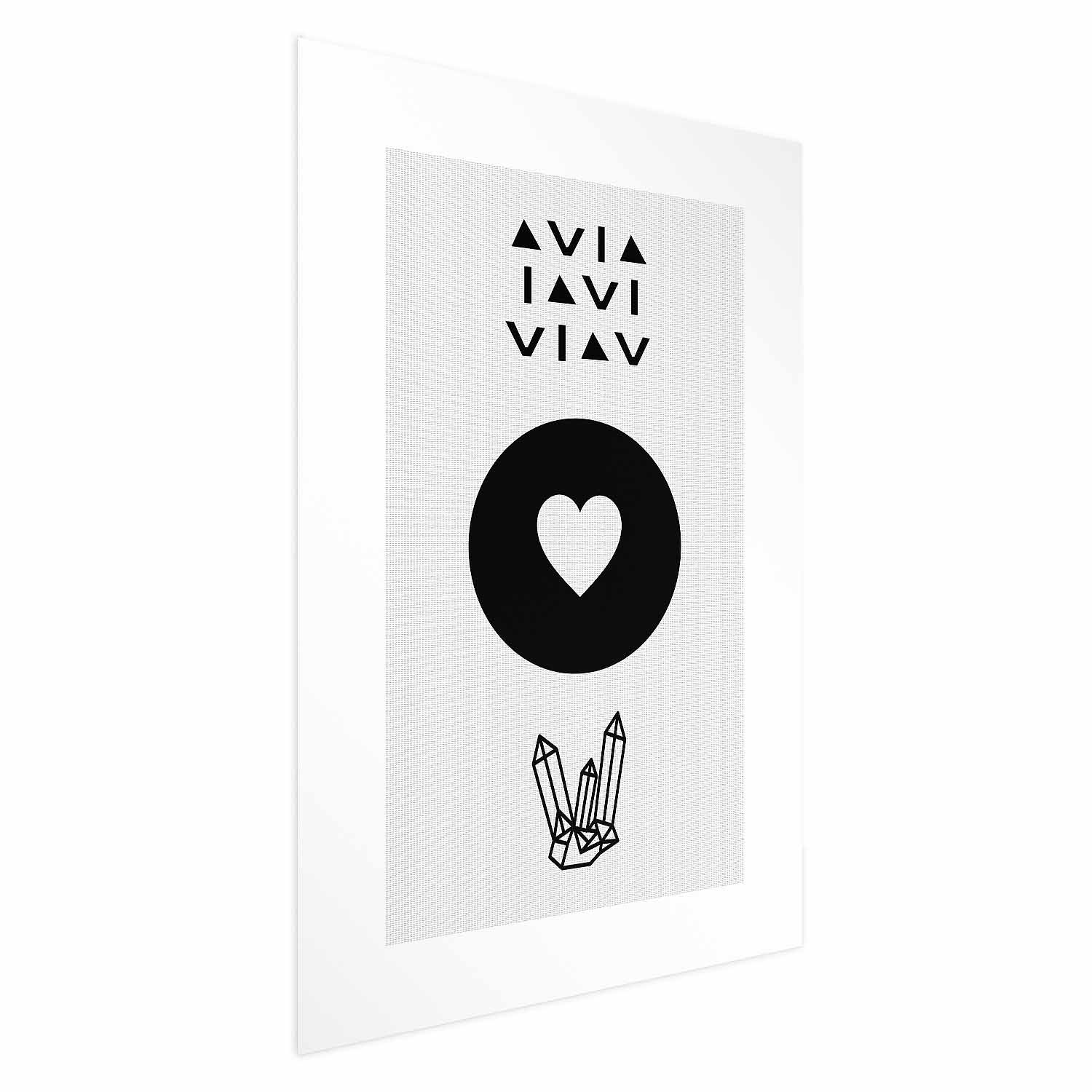 Plakat Serce i kryształty 21x30 cm