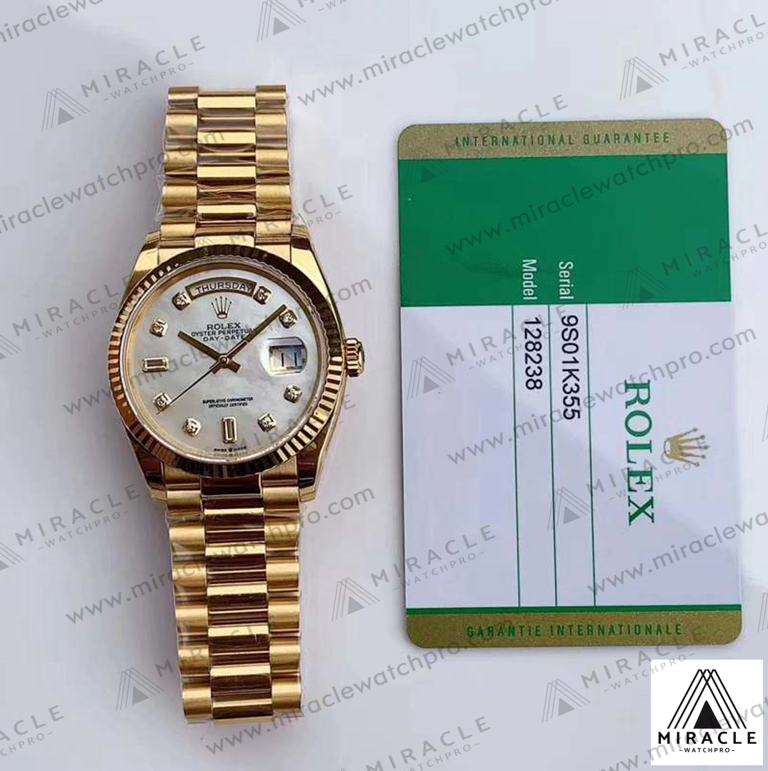 ROLEX-DAY DATE-REF.M128238-ELITE CLONE-36MM(With Diamond )-Replica Watch