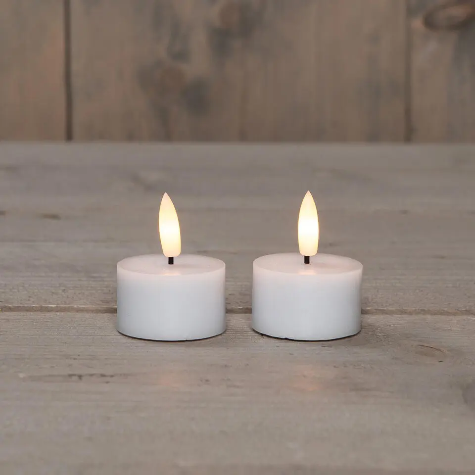 Anna's Collection LED waxinelichtjes - 2x -wit -4 x 5 cm