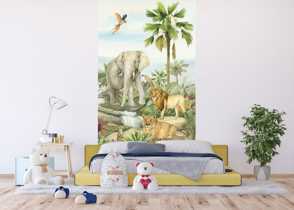 Sanders & Sanders fotobehang jungle dieren groen - 270 x 150 cm - 601226