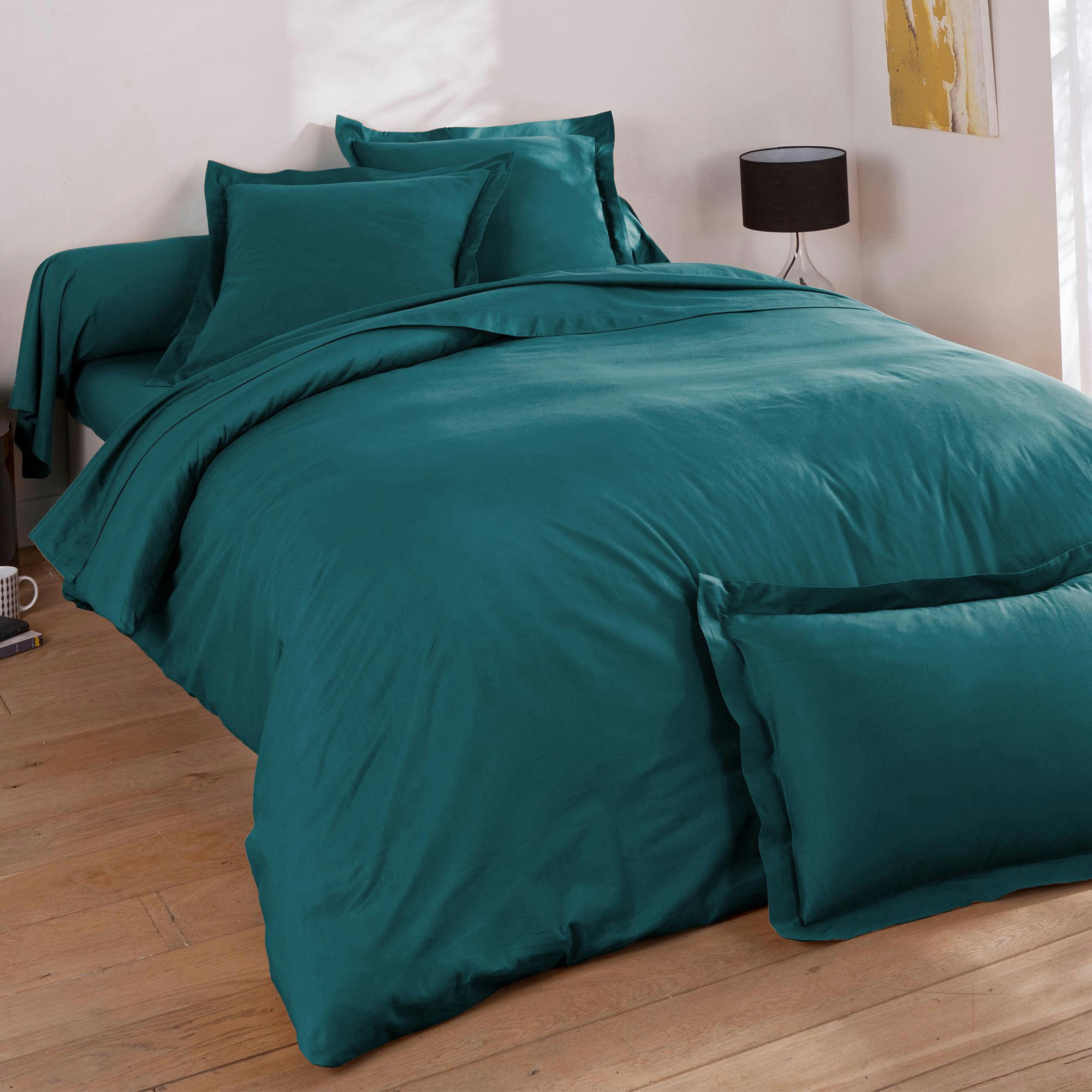 COTON UNI LAURÉAT - Housse de couette 140x200 bleu canard en coton