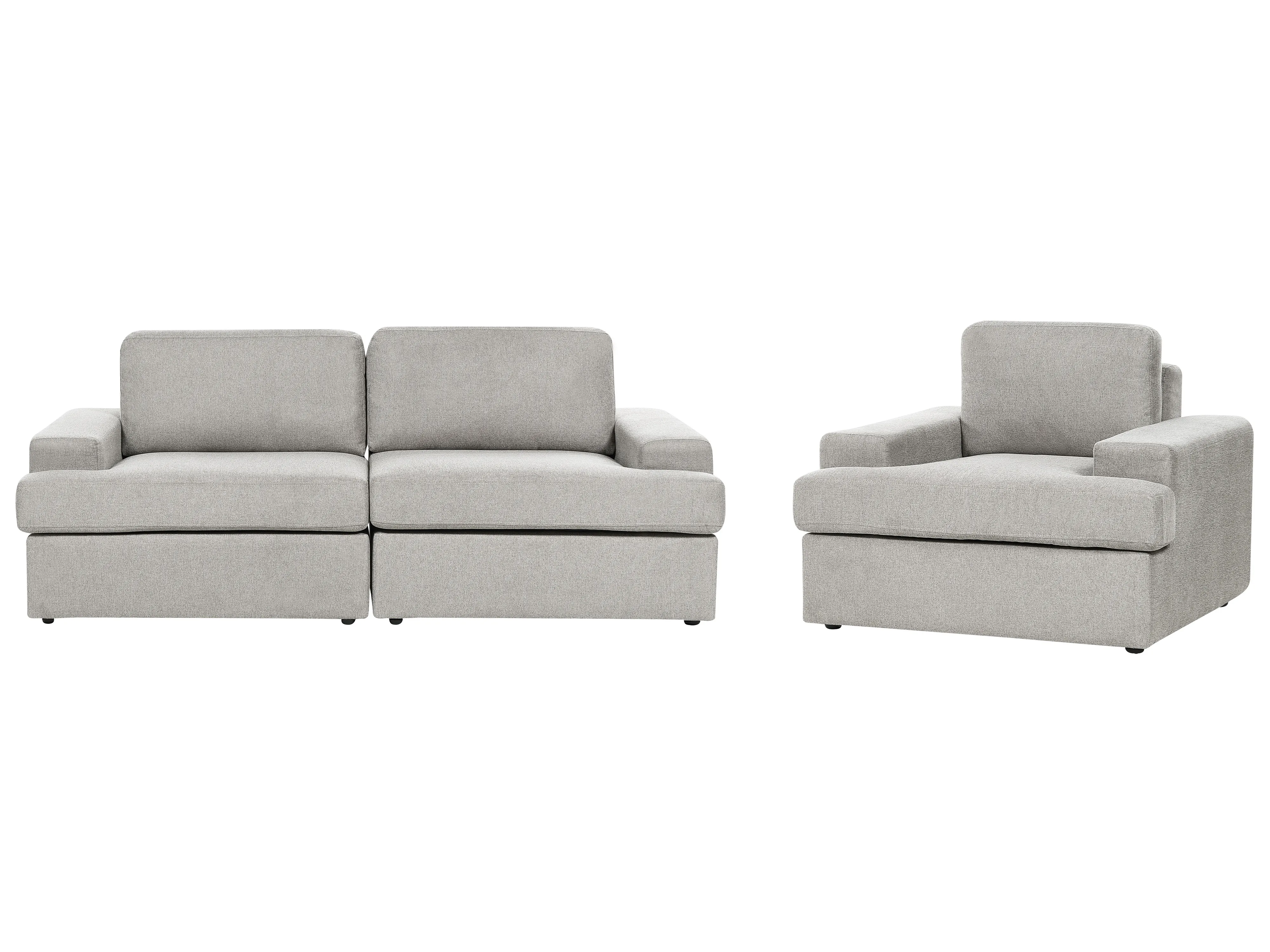 Living Room Set 4 Seater ALLA Fabric Light Grey