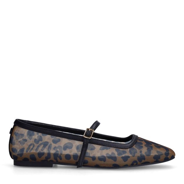 Leopard mesh ballerina's