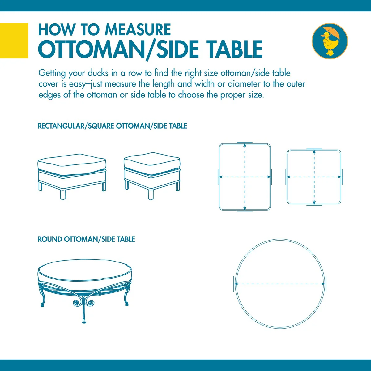 Duck Covers Ultimate Waterproof 47 Inch Rectangular Patio Coffee Table Cover