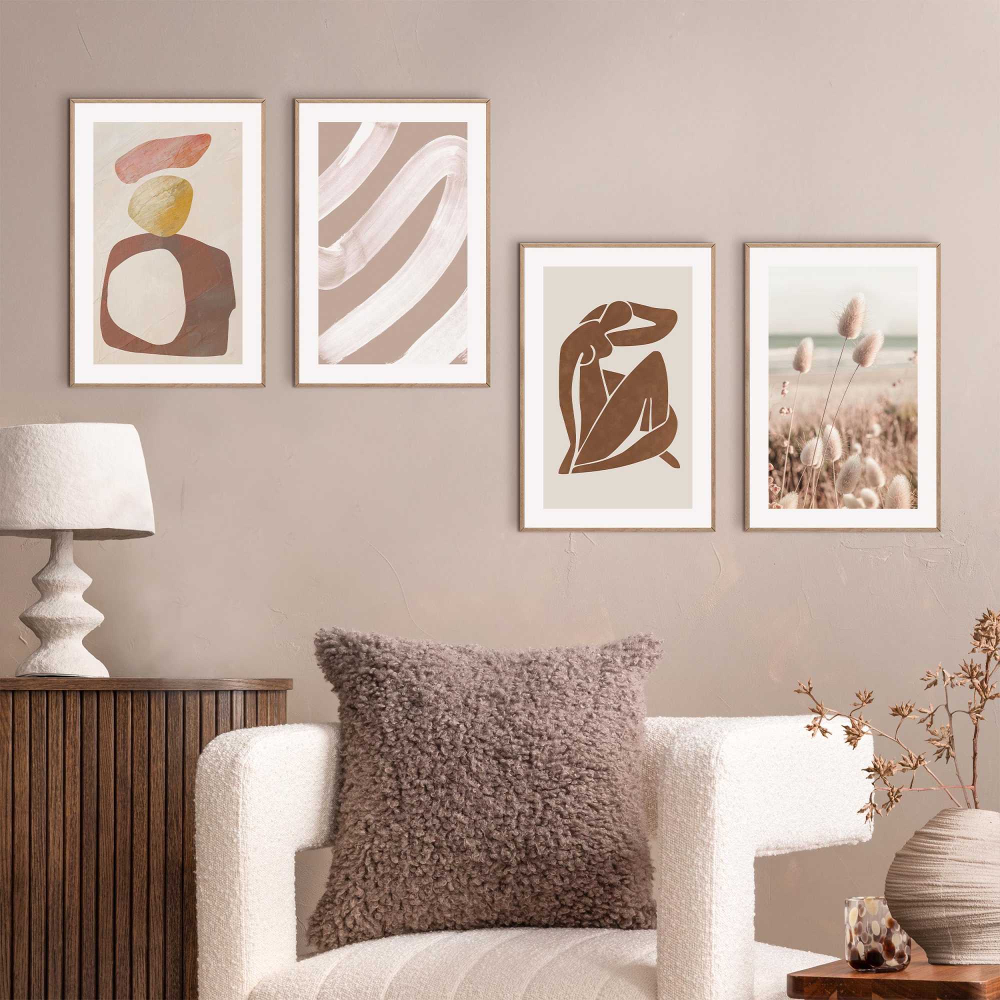 Reinders - Aards & Abstract - Wanddecoratieset 20x30 cm - Bruin