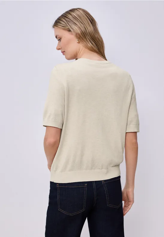 Kurzarm Cardigan mit Rundhals