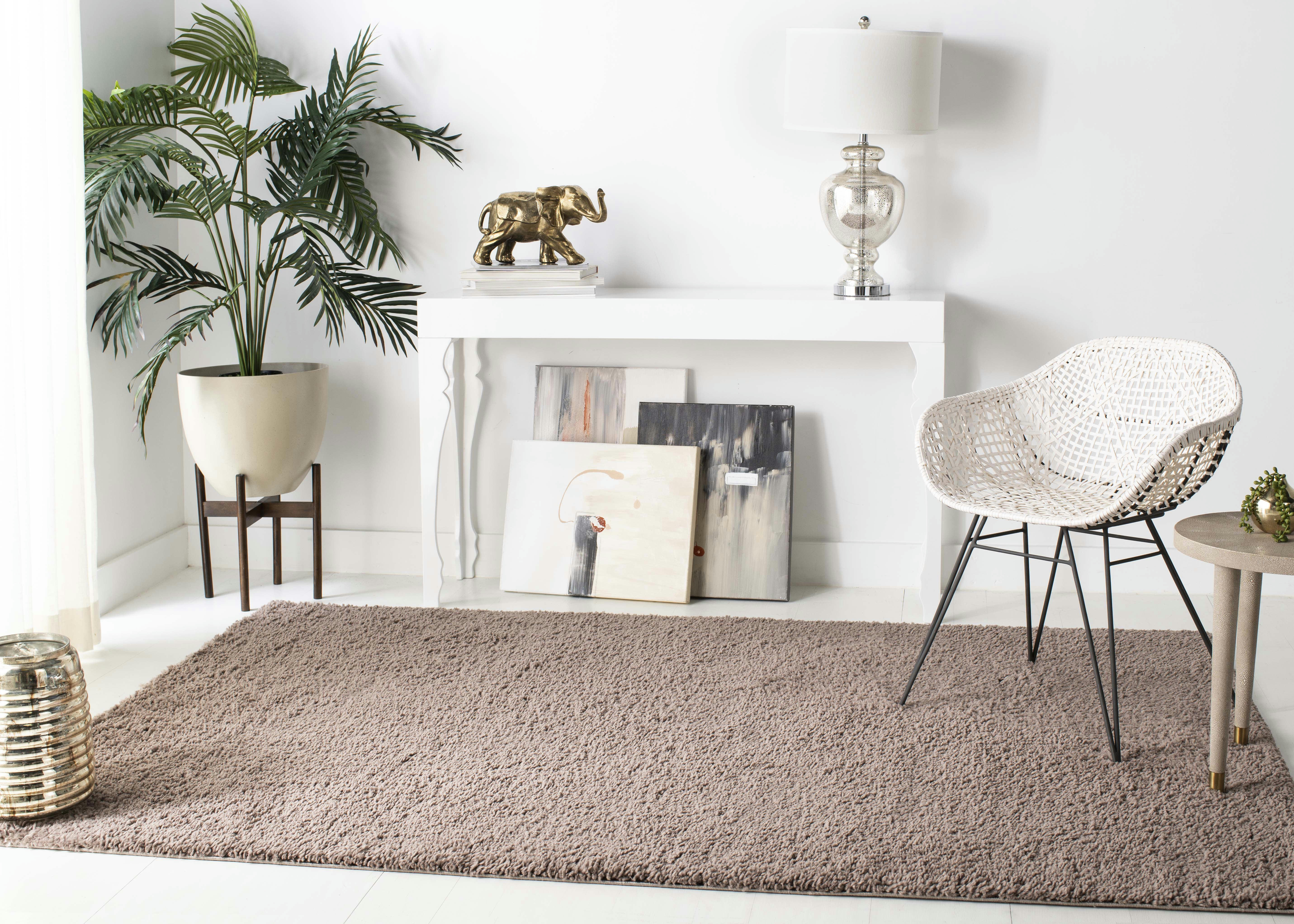 AUGUST SHAG - Tapis de salon interieur hirsute en taupe, 122 x 183 cm