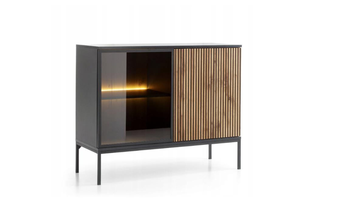 Czarny / Wotan Komoda 104 cm SENSO PS   oświetlenie led