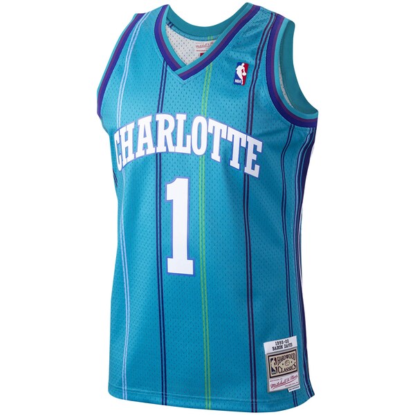 Baron Davis Charlotte Hornets 1999/00 Hardwood Classics Swingman Jersey - Teal