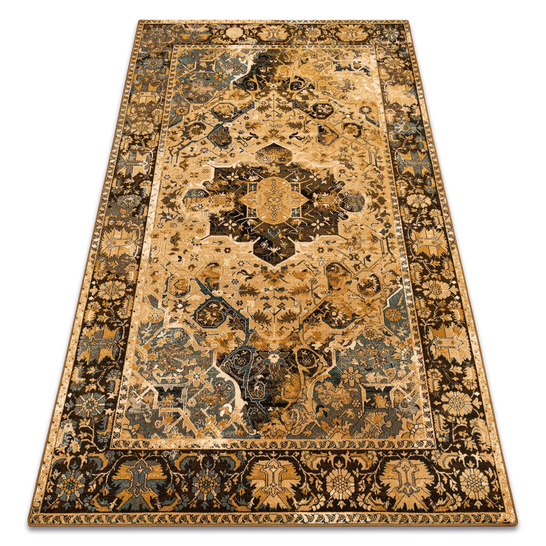 Dywan wełniany POLONIA Dukato Ornament koniak beż 200x300 cm