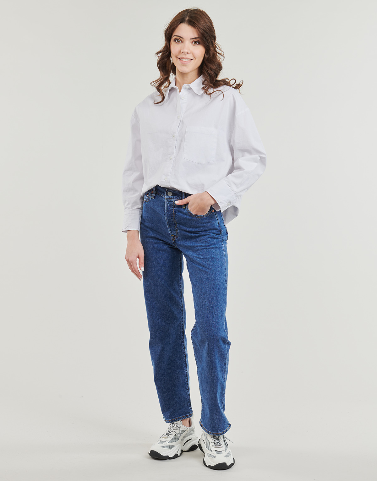 Levi's - RIBCAGE STRAIGHT ANKLE Lightweight - Blue