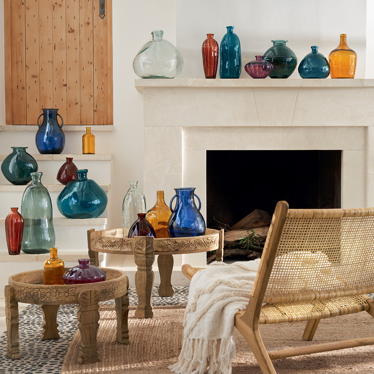 Vase "Dame Jeanne" Khaki green, H.51 cm
