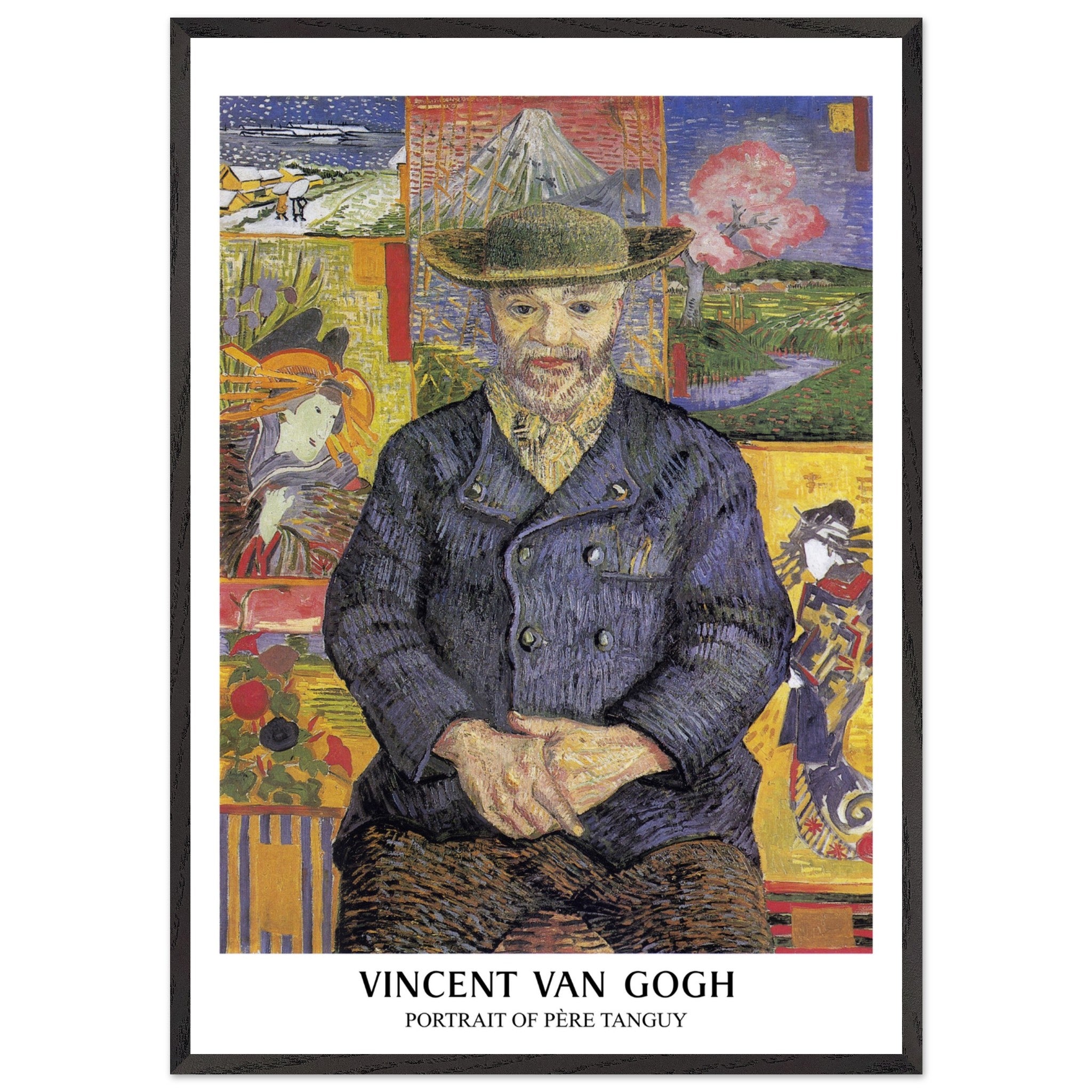 Artfulprints Poster met Lijst Vincent van Gogh - Portrait of Père Tanguy  - 70x100 cm - Meerkleurig