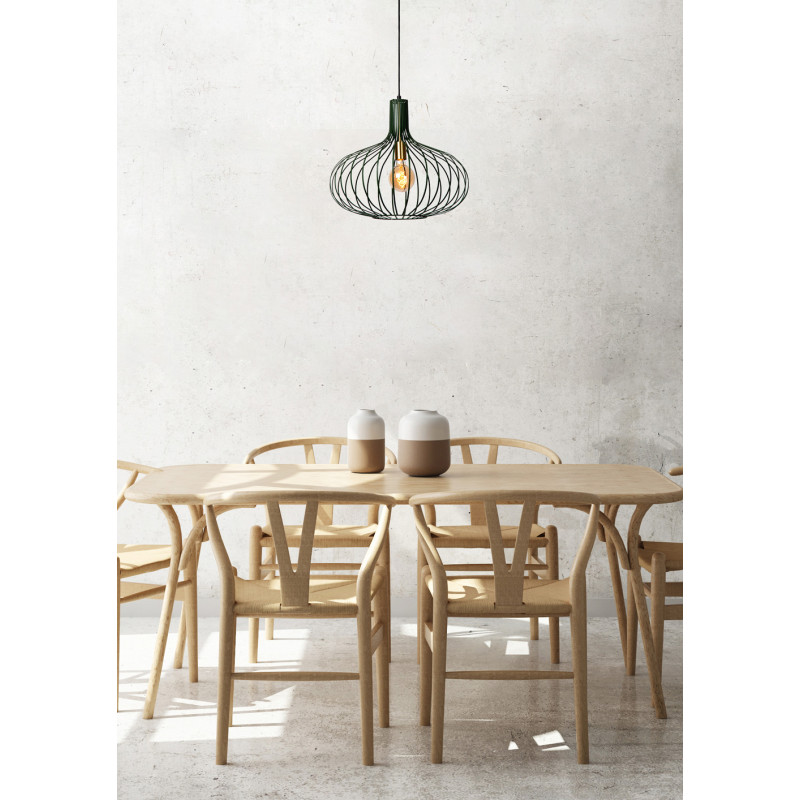 Suspension Manuela verte Ø 50 cm E27 60 W LUCIDE
