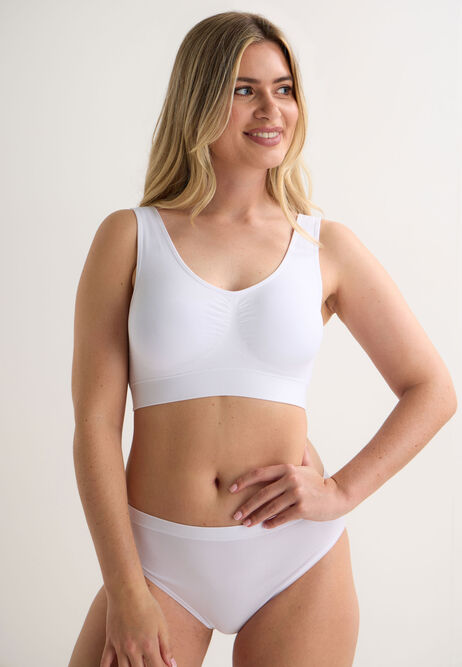 Womens White Thick Strap Bra Top