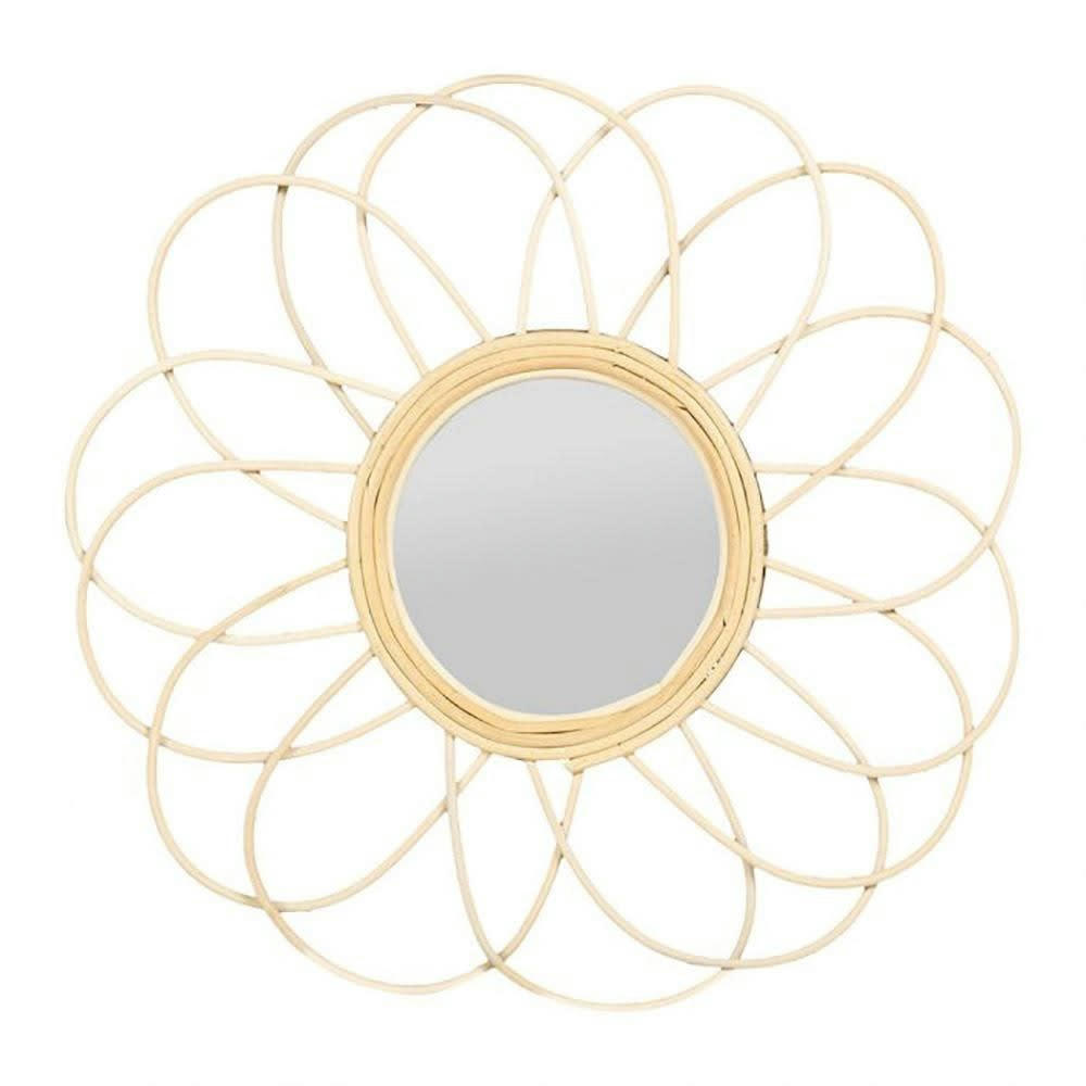 - Miroir marguerite rotin D38,5cm