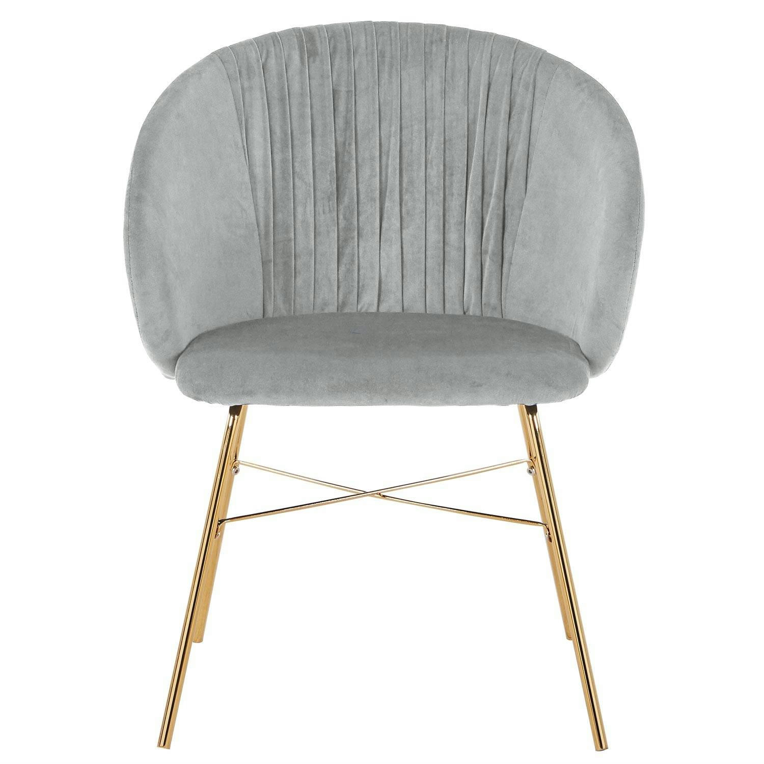 SMART - Chaise velours argent pieds or