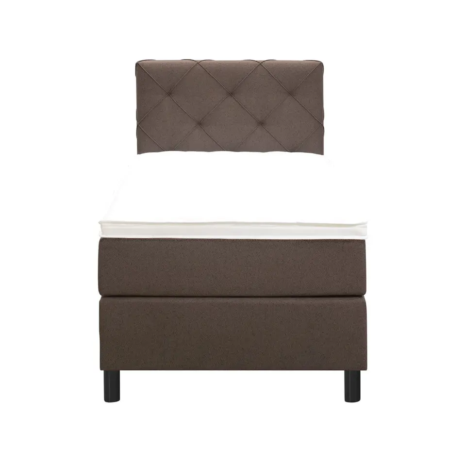 Boxspring Liv geruit - donkerbruin - 90x200 cm - ronde poot