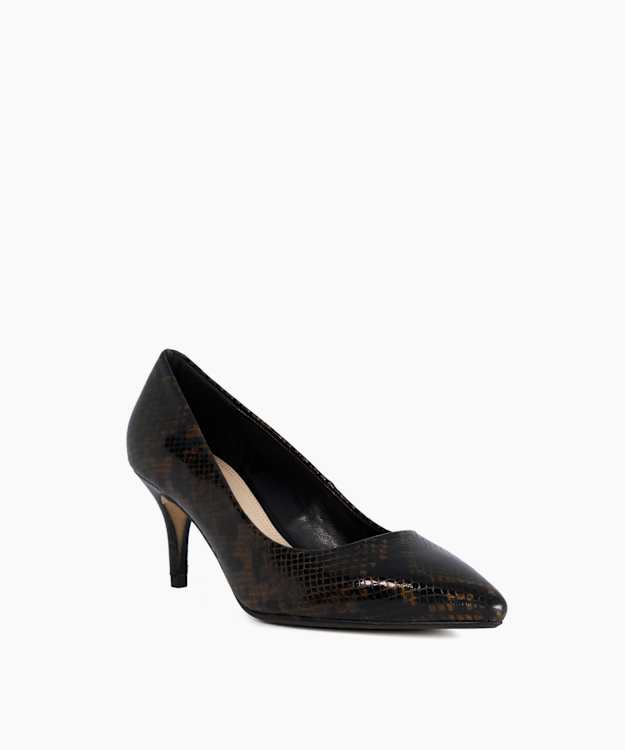 Braxxton Green - Snakeskin-Effect Leather Court Shoes