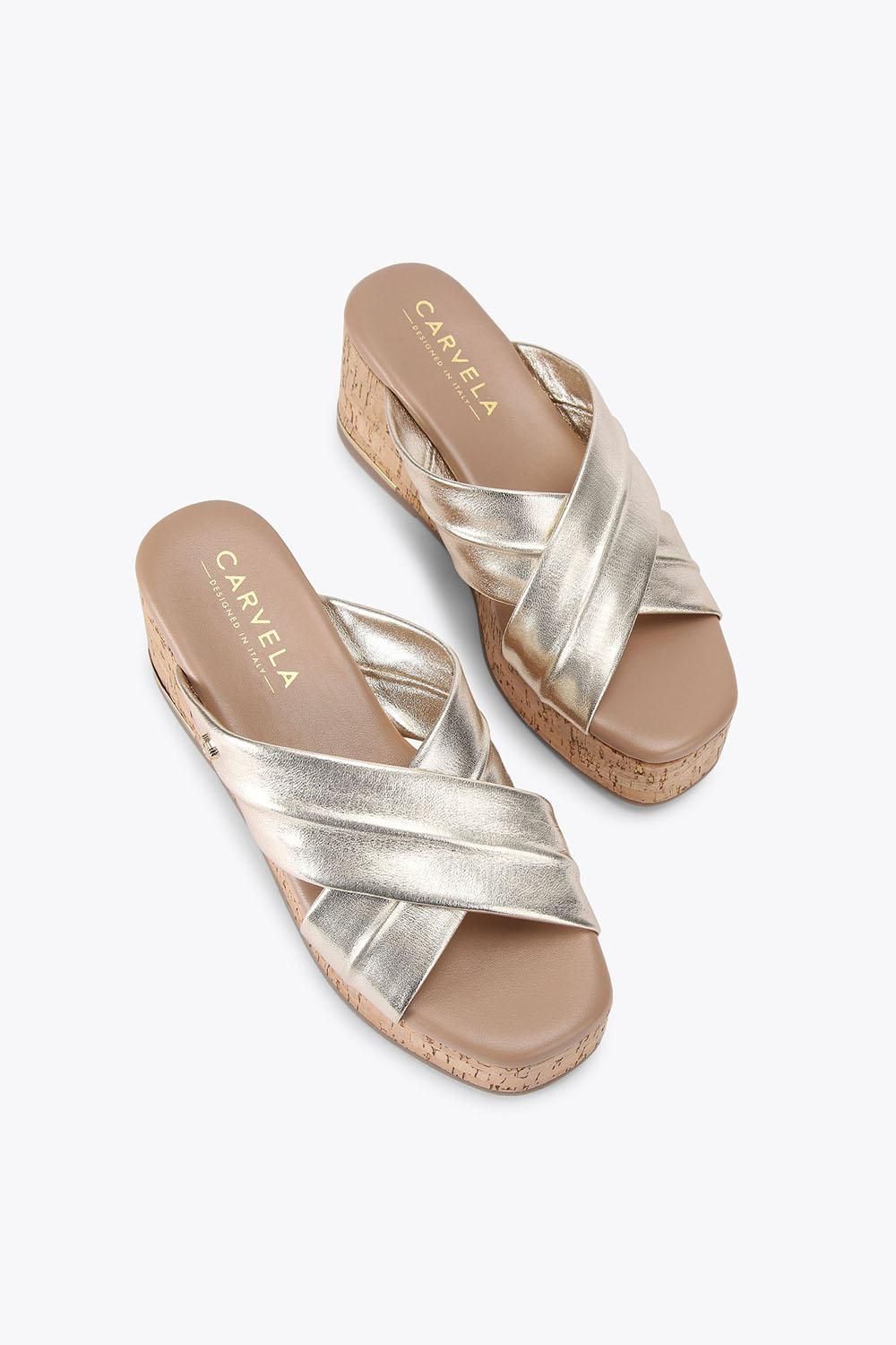 Carvela Fresco Cross Wedge' Leather Sandals