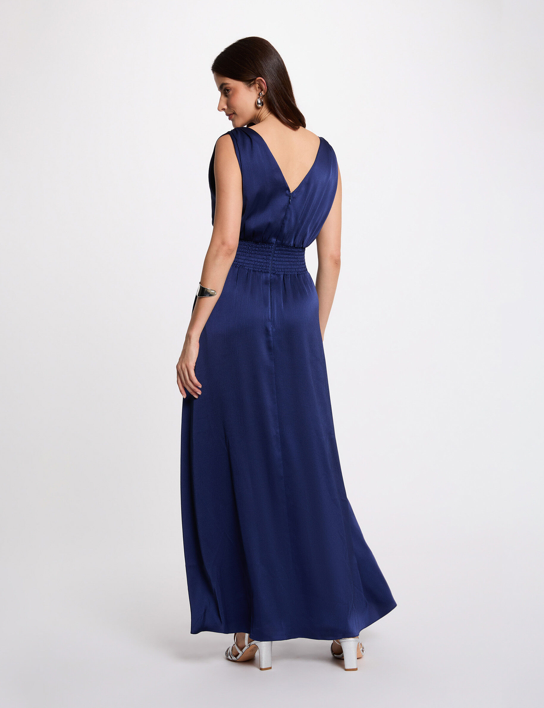 Flowy Long Dress Navy Blue Women