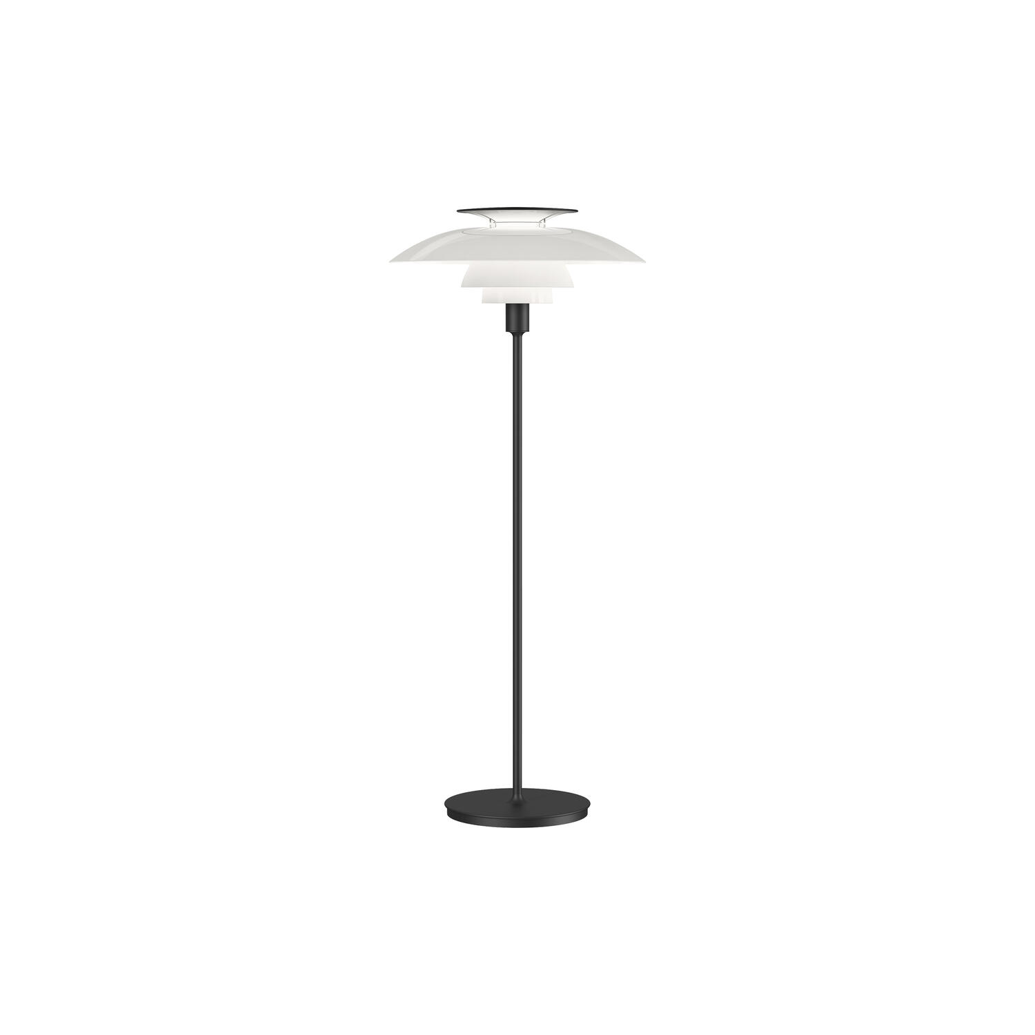 PH 80 gulvlampe, hvid opal/sort