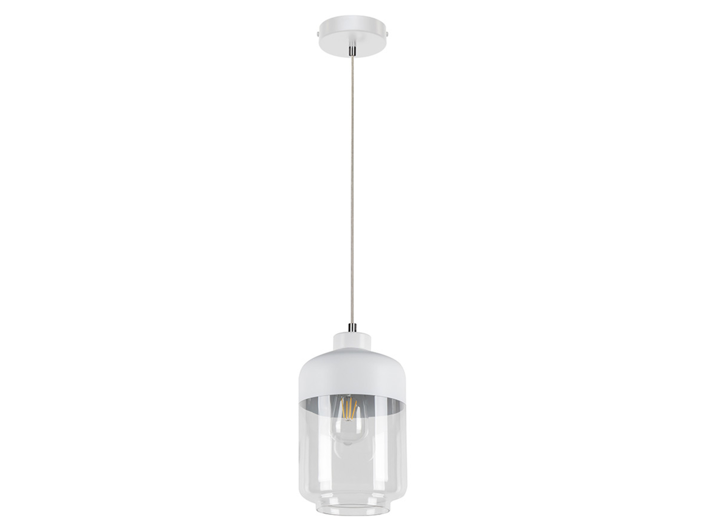 Lampa wisząca Amaretto szklana biała
