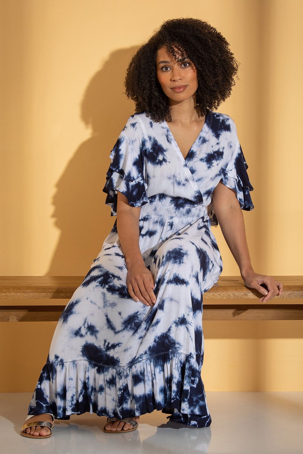 Klass. Boho Tie Dye Midaxi Dress