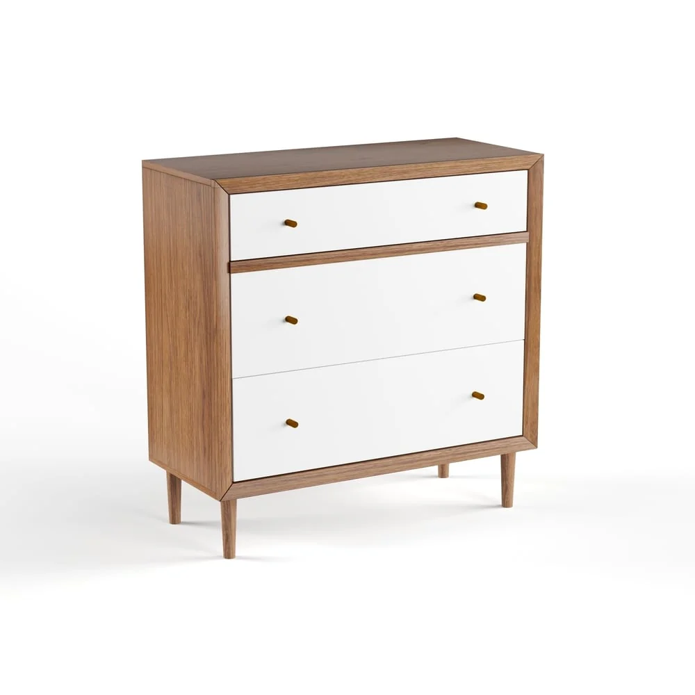 Carson Carrington Trollhattan 3-drawer White/Walnut Wood Chest