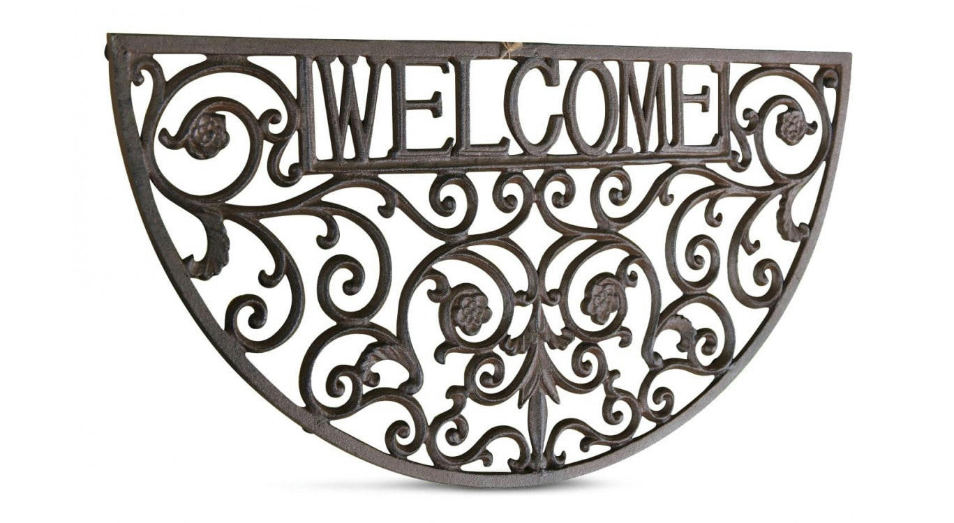 - Paillasson Demi Lune Fonte Marron 61.5cm