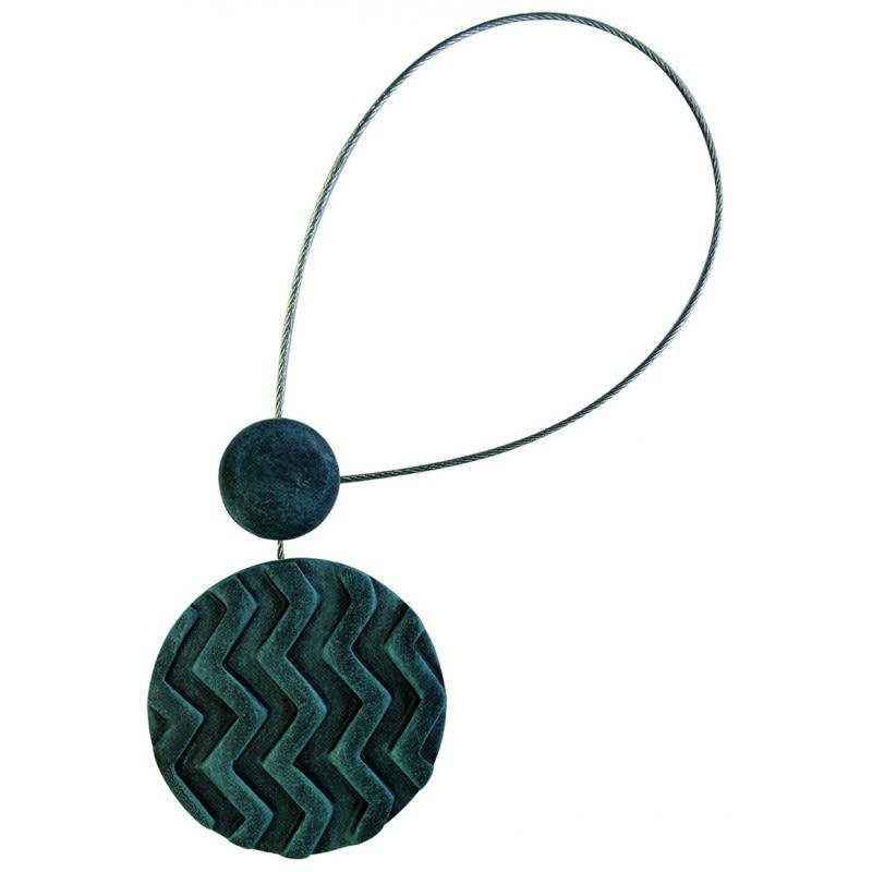 WILLY - - Embrasse rideaux magnétique sans perçages - Bleu canard