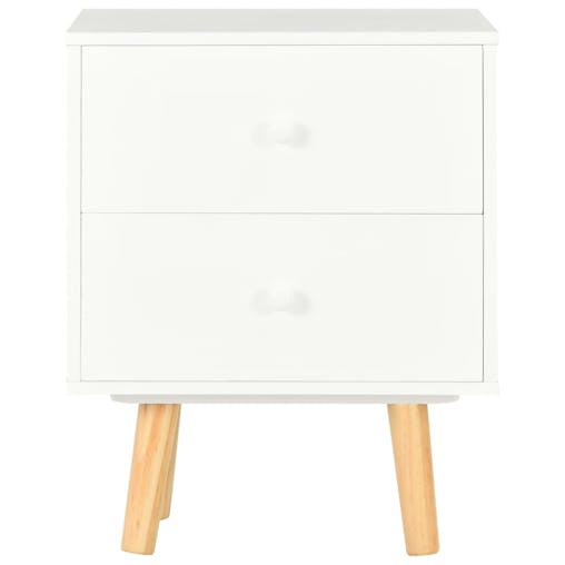 NNEVL Bedside Cabinets 2 pcs White 40x30x50 cm Solid Pinewood