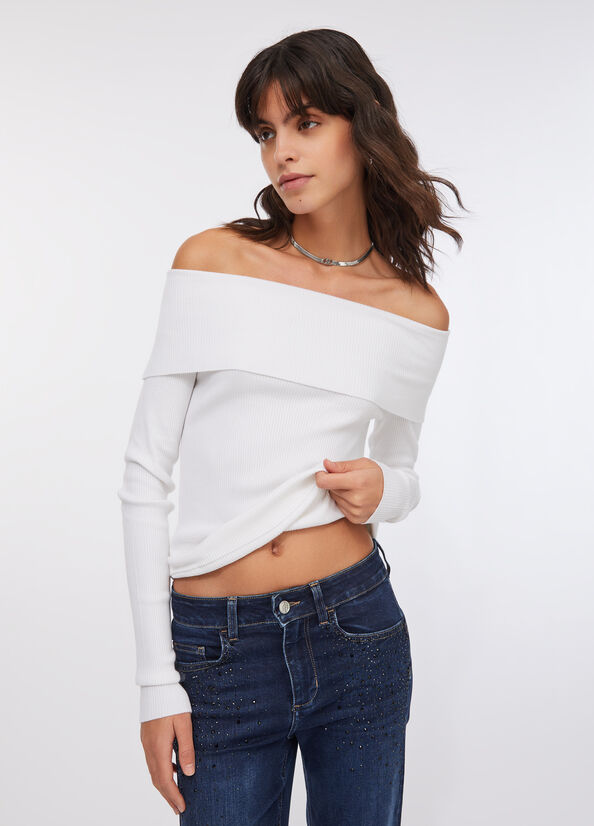 Maglia con scollo bardot