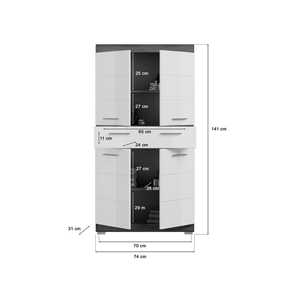 Badmidischrank »Scout«, BxHxT: 74 x 141 x 31 cm