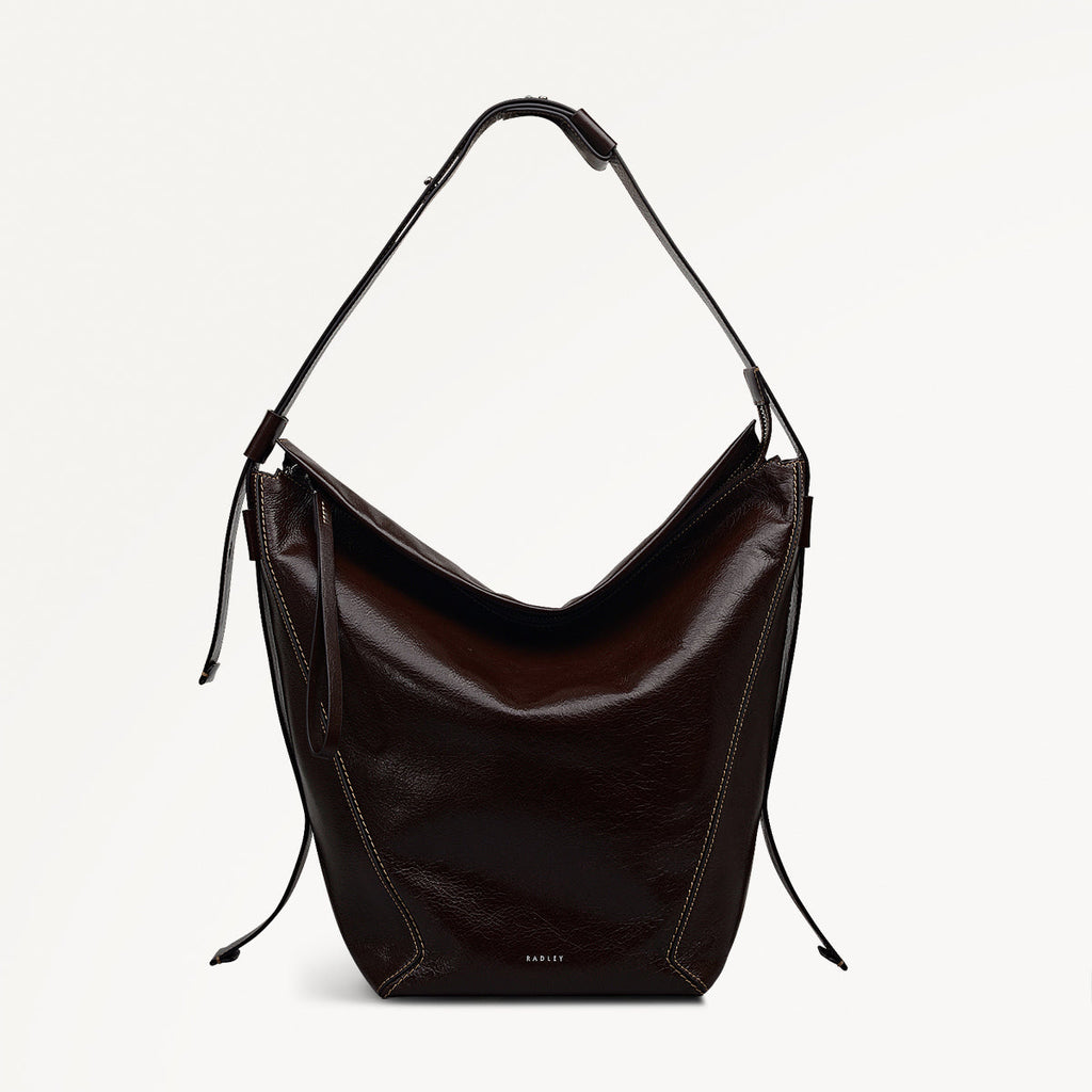 De Beauvoir - High Shine Large Ziptop Shoulder Bag - RHE27905
