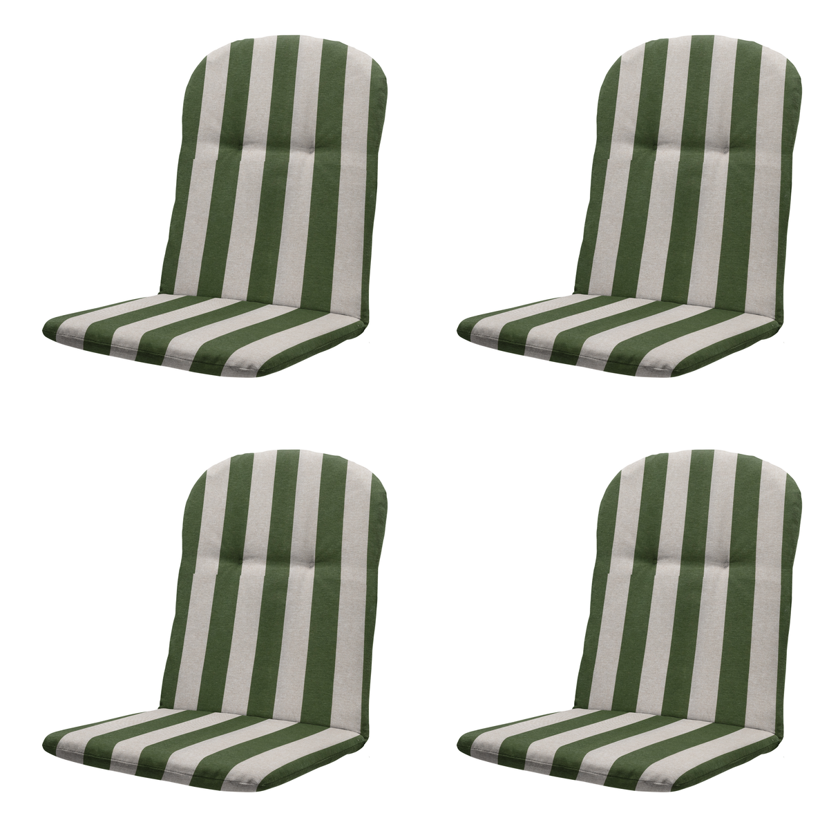 Madison kuipstoelkussen hoge rug Amora - groen - 45x45x3,5cm - set van 4
