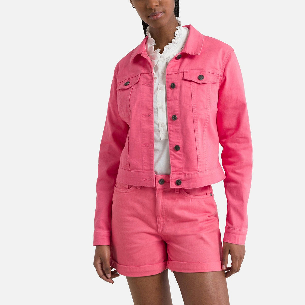 Veste en jean boutonnée