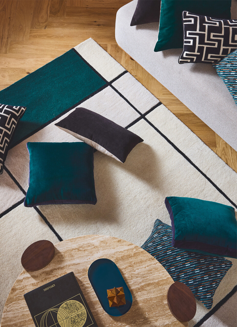 COUSSIN EN JACQUARD CHENILLE vert