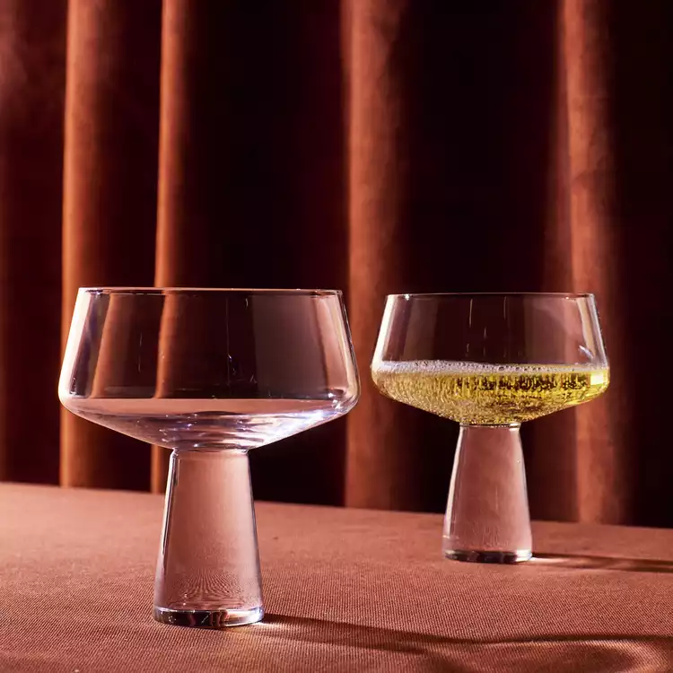 Habitat Block Stem Set of 4 Champagne Coupe Glasses