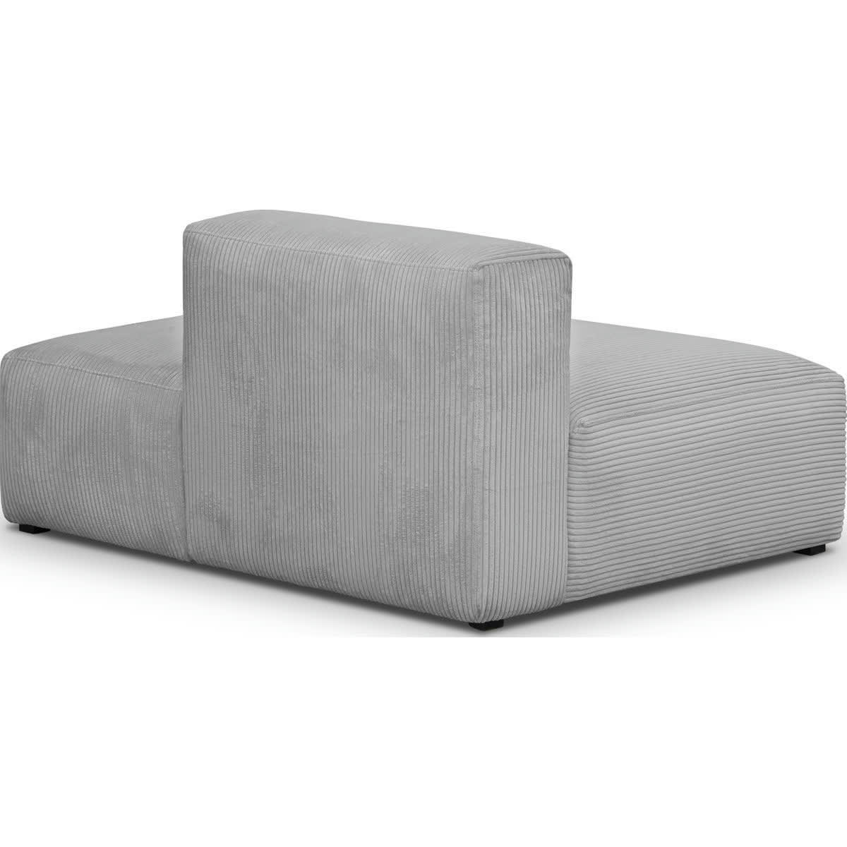 MODULO NEW - Module d'angle ouvert à droite 2 places en velours côtelé gris clair