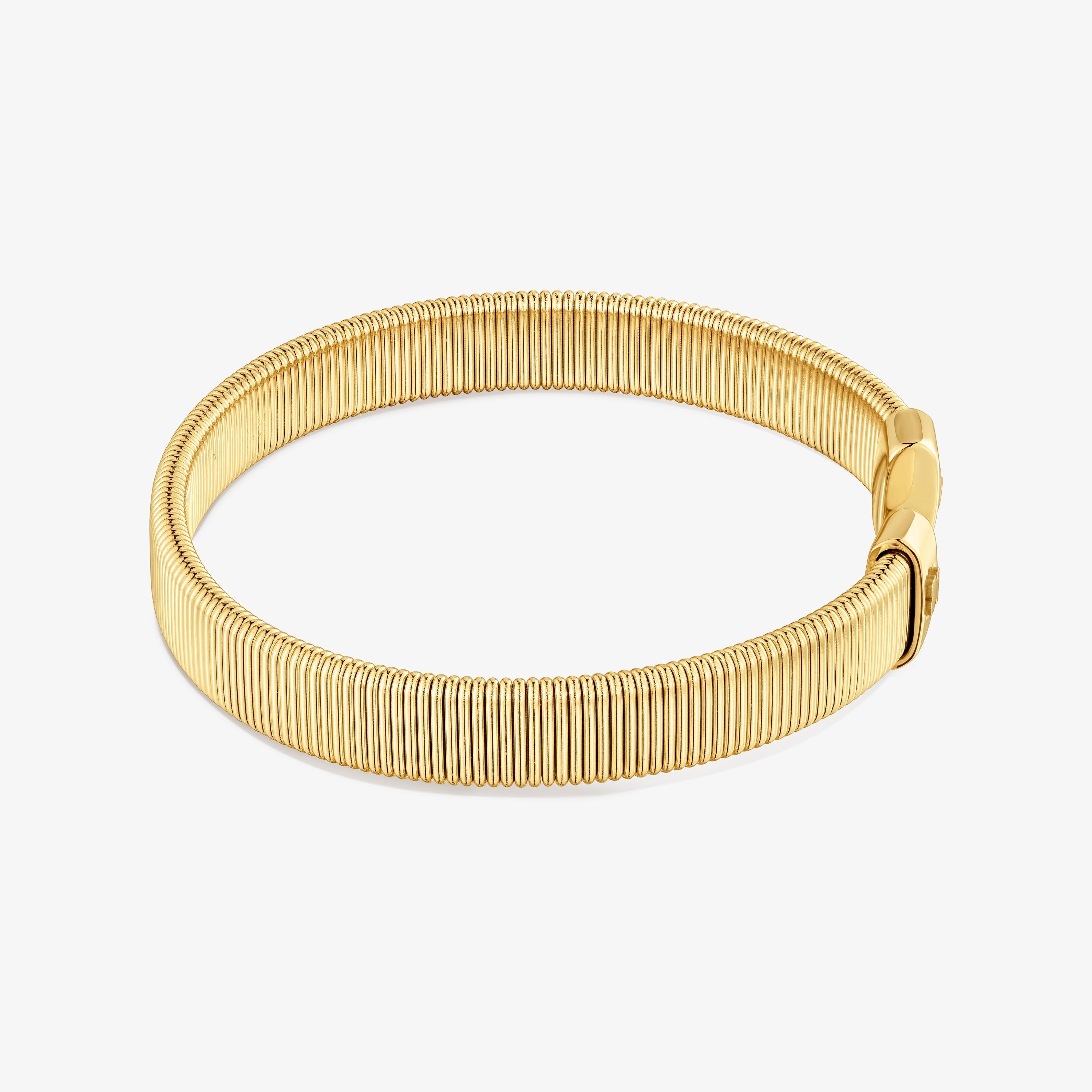 Pulsera esclava de acero dorado 8 mm Bulevard